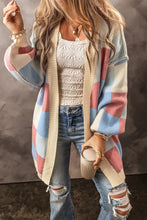 Load image into Gallery viewer, Color Block Open Front Long Sleeve Cardigan