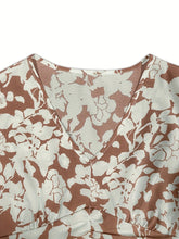 Load image into Gallery viewer, Printed V-Neck Cap Sleeve Midi Dress