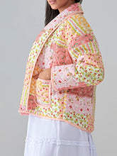 Load image into Gallery viewer, Printed Patchwork Open Front Cardigan with Pockets