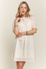Load image into Gallery viewer, ADORA Ruffled Eyelet Round Neck Dress