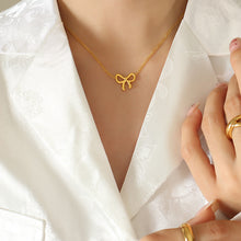 Load image into Gallery viewer, Titanium Steel Bow Pendant Necklace