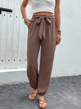 Load image into Gallery viewer, Tied High Waist Pants with Pockets