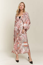 Load image into Gallery viewer, ADORA Printed V-Neck Batwing Sleeve Dress