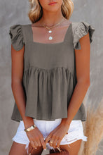 Load image into Gallery viewer, Full Size Ruffled Square Neck Cap Sleeve Blouse