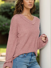 Load image into Gallery viewer, Dropped Shoulder Long Sleeve Knit Top
