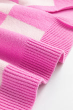 Load image into Gallery viewer, Slit Checkered Half Button Long Sleeve Sweater