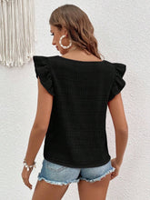 Load image into Gallery viewer, Ruffled Square Neck Cap Sleeve Blouse