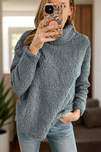 Load image into Gallery viewer, Fuzzy Turtleneck Long Sleeve Sweatshirt