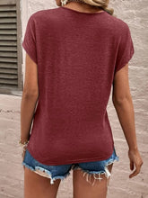 Load image into Gallery viewer, Full Size Lace Detail V-Neck Short Sleeve T-Shirt