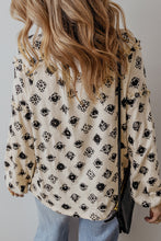 Load image into Gallery viewer, Printed Tie Neck Long Sleeve Blouse