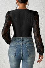 Load image into Gallery viewer, Eyelet Lace Long Sleeve Bodysuit