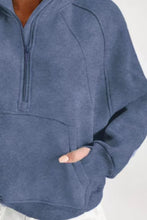 Load image into Gallery viewer, Half Zip Long Sleeve Sweatshirt