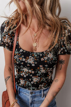 Load image into Gallery viewer, Printed Scoop Neck Short Sleeve Bodysuit