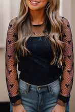 Load image into Gallery viewer, Bow Round Neck Sheer Top