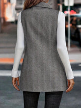 Load image into Gallery viewer, Buttoned Collared Neck Longline Vest Coat