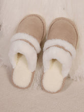 Load image into Gallery viewer, Contrast Faux Fur Round Toe Slippers