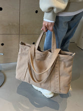 Load image into Gallery viewer, Corduroy Solid Large Tote Bag