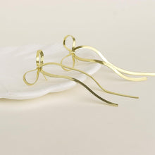 Load image into Gallery viewer, Stainless Steel Bow Bar Earrings