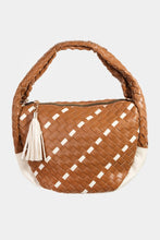 Load image into Gallery viewer, Fame Tassel Detail Weave Semi Circle Bag