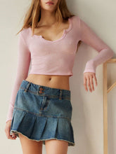 Load image into Gallery viewer, Notched Long Sleeve T-Shirt