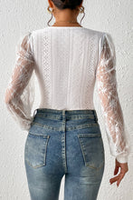 Load image into Gallery viewer, Eyelet Lace Long Sleeve Bodysuit