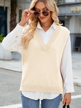 Load image into Gallery viewer, Side Slit V-Neck Sweater Vest