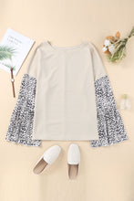 Load image into Gallery viewer, Plus Size Leopard Round Neck Long Sleeve Top