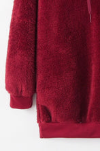 Load image into Gallery viewer, Full Size Quarter-Zip Drawstring Teddy Hoodie