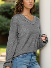 Load image into Gallery viewer, Dropped Shoulder Long Sleeve Knit Top
