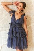 Load image into Gallery viewer, ADORA Tie Shoulder Polka Dot Mesh Dress