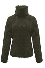 Load image into Gallery viewer, Fuzzy Turtleneck Long Sleeve Sweatshirt
