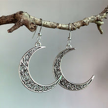 Load image into Gallery viewer, Alloy Cutout Moon Earrings