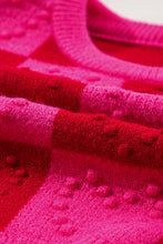 Load image into Gallery viewer, Checkered Round Neck Dropped Shoulder Sweater