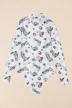 Load image into Gallery viewer, Printed Mock Neck Long Sleeve Bodysuit