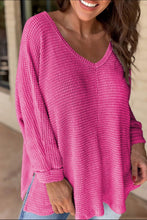 Load image into Gallery viewer, Side Slit V-Neck Long Sleeve Top