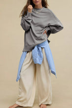 Load image into Gallery viewer, Side Slit Round Neck Long Sleeve Sweatshirt