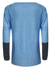 Load image into Gallery viewer, Full Size Striped Quarter Button Long Sleeve T-Shirt