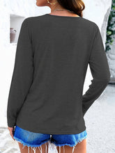 Load image into Gallery viewer, Crisscross V-Neck Long Sleeve T-Shirt