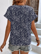 Load image into Gallery viewer, Printed V-Neck Short Sleeve Blouse