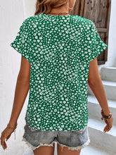 Load image into Gallery viewer, Printed V-Neck Short Sleeve Blouse