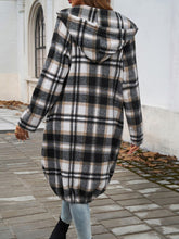 Load image into Gallery viewer, Plaid Zip Up Hooded Coat