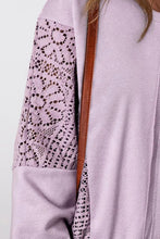 Load image into Gallery viewer, Openwork Round Neck Long Sleeve Sweatshirt