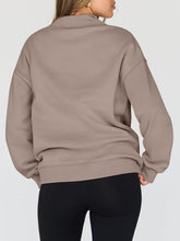 Load image into Gallery viewer, Mock Neck Drop Shoulder Long Sleeve Sweatshirt