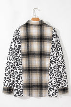 Load image into Gallery viewer, Plus Size Leopard Plaid Button Up Long Sleeve Shacket