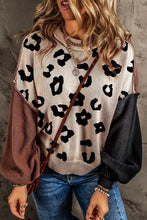 Load image into Gallery viewer, Leopard Round Neck Long Sleeve Sweater