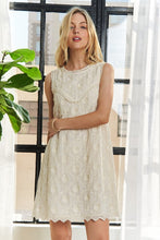 Load image into Gallery viewer, ADORA Applique Round Neck Sleeveless Shift Dress