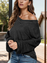 Load image into Gallery viewer, Dropped Shoulder Long Sleeve Knit Top