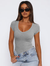 Load image into Gallery viewer, Scoop Neck Cap Sleeve T-Shirt