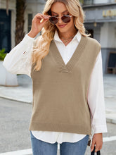 Load image into Gallery viewer, Side Slit V-Neck Sweater Vest