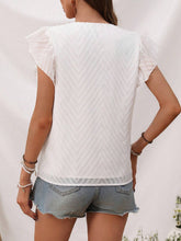 Load image into Gallery viewer, Textured V-Neck Cap Sleeve Blouse